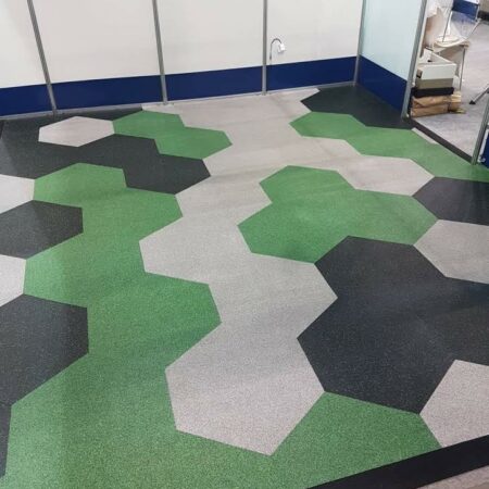 Piso emborrachado hexagonal EPDM